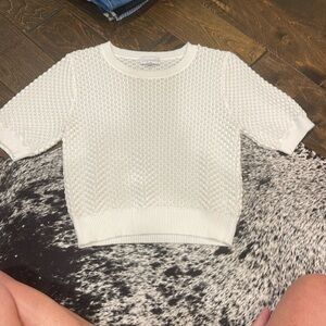 Lucy Paris Ivory Textured Knit Top